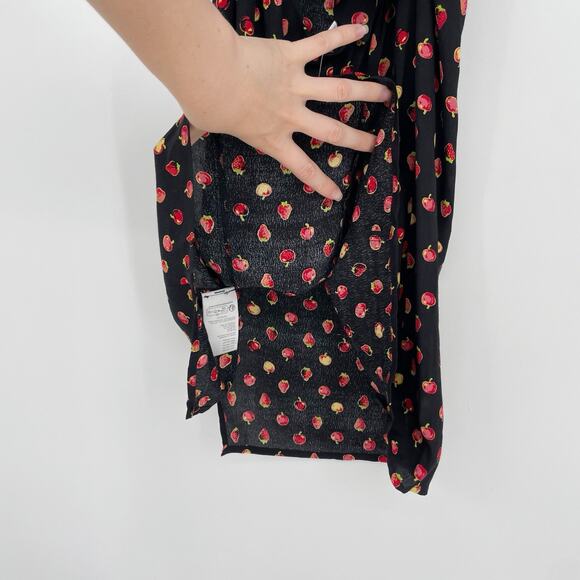 Urban Outfitters Dress New Medium Strawberry Fruit Strappy Tie Mini Summer - Picture 12 of 14